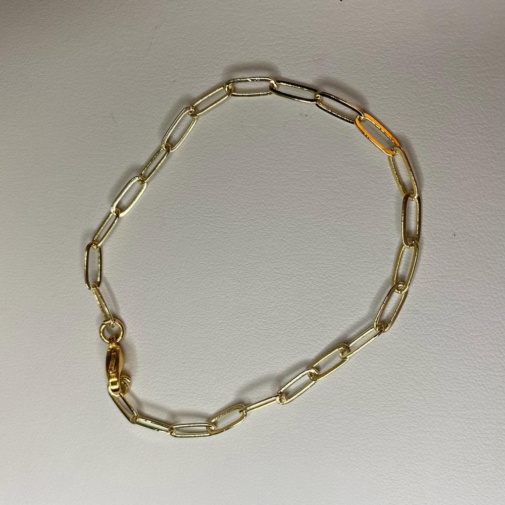 4mm 14kt gold filled paper lip chain bracelets. 7, 8 and 9 inch available.